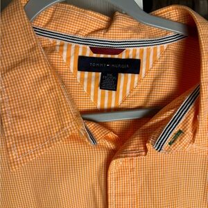 Tommy Hilfiger Men's Orange Checkered Shirt